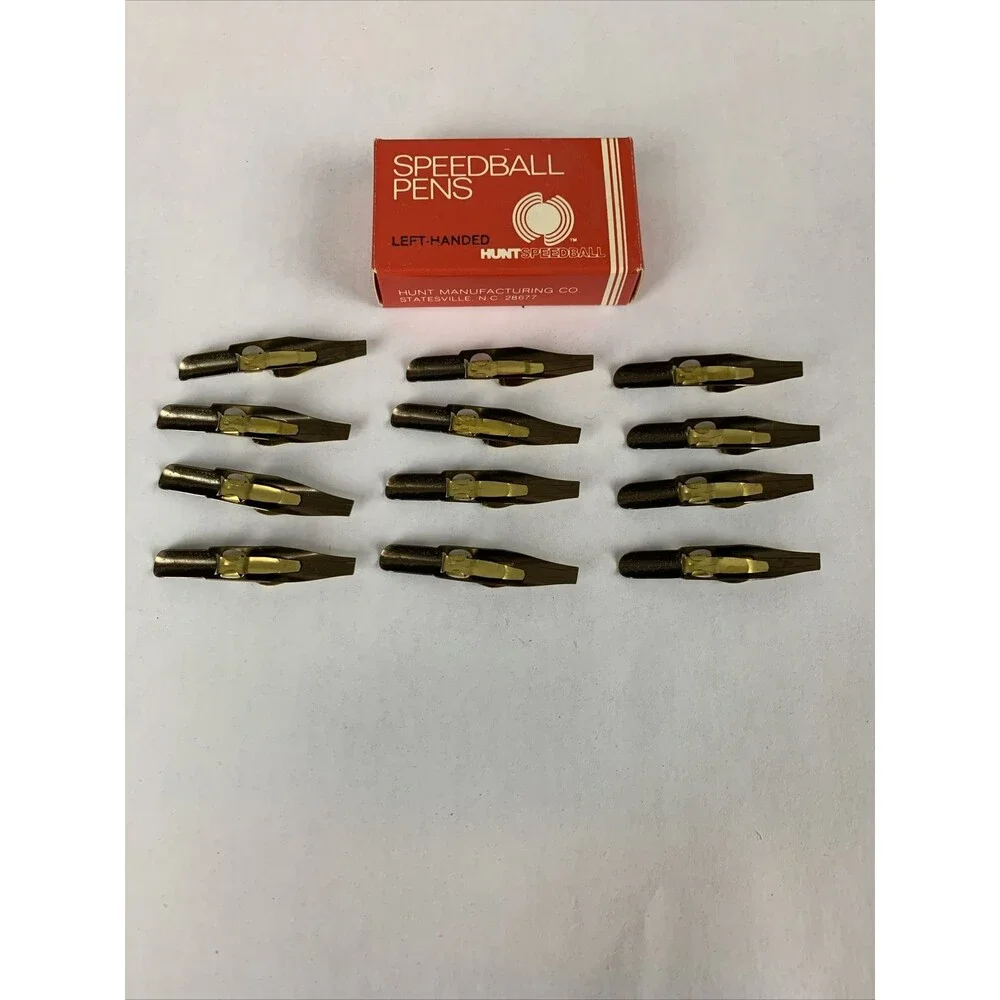 Vintage HUNT SPEEDBALL PENS LC-1 Classic Calligraphy Pen Nibs (12) Left Handed